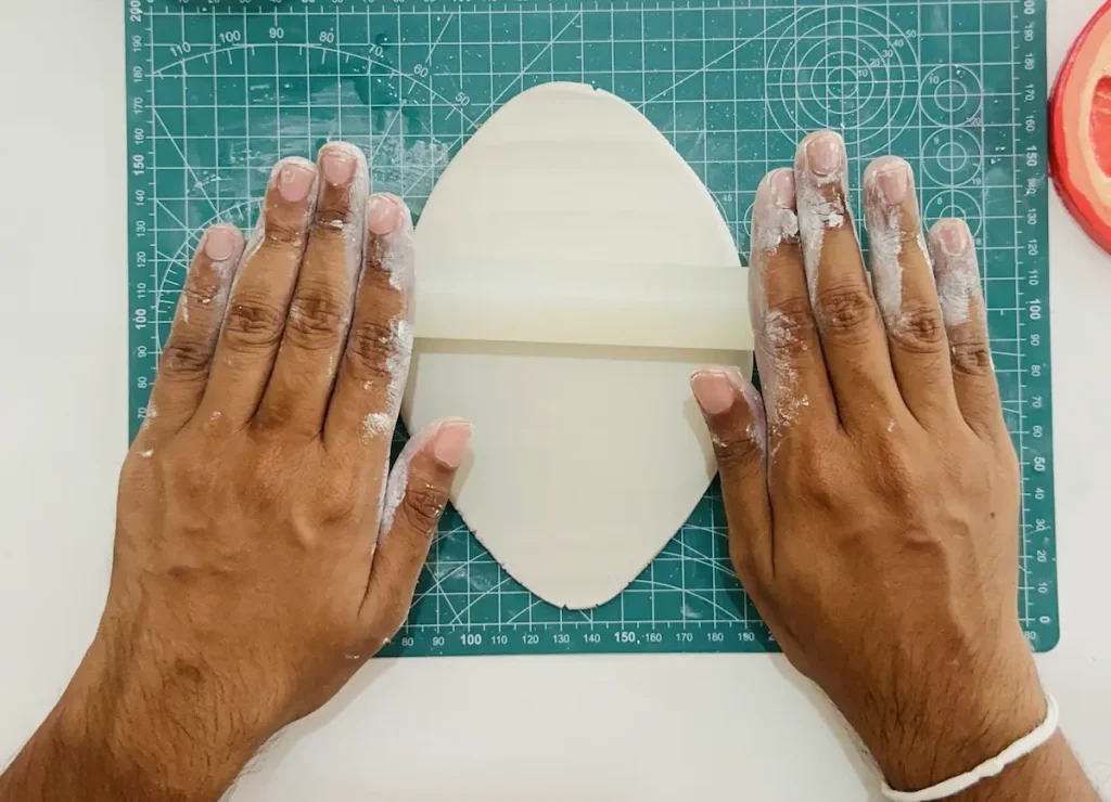 rolling the air dry clay