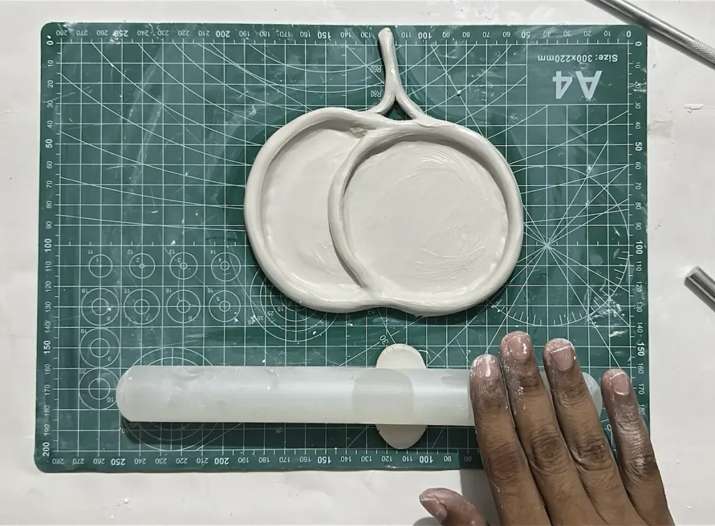 rolling to make the cherry leaf