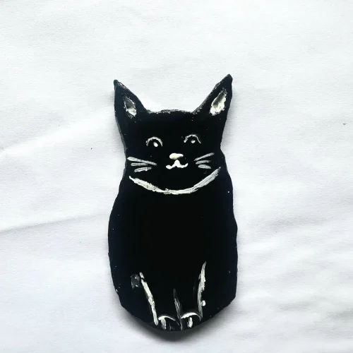 halloween cat decor made with air dry clay
