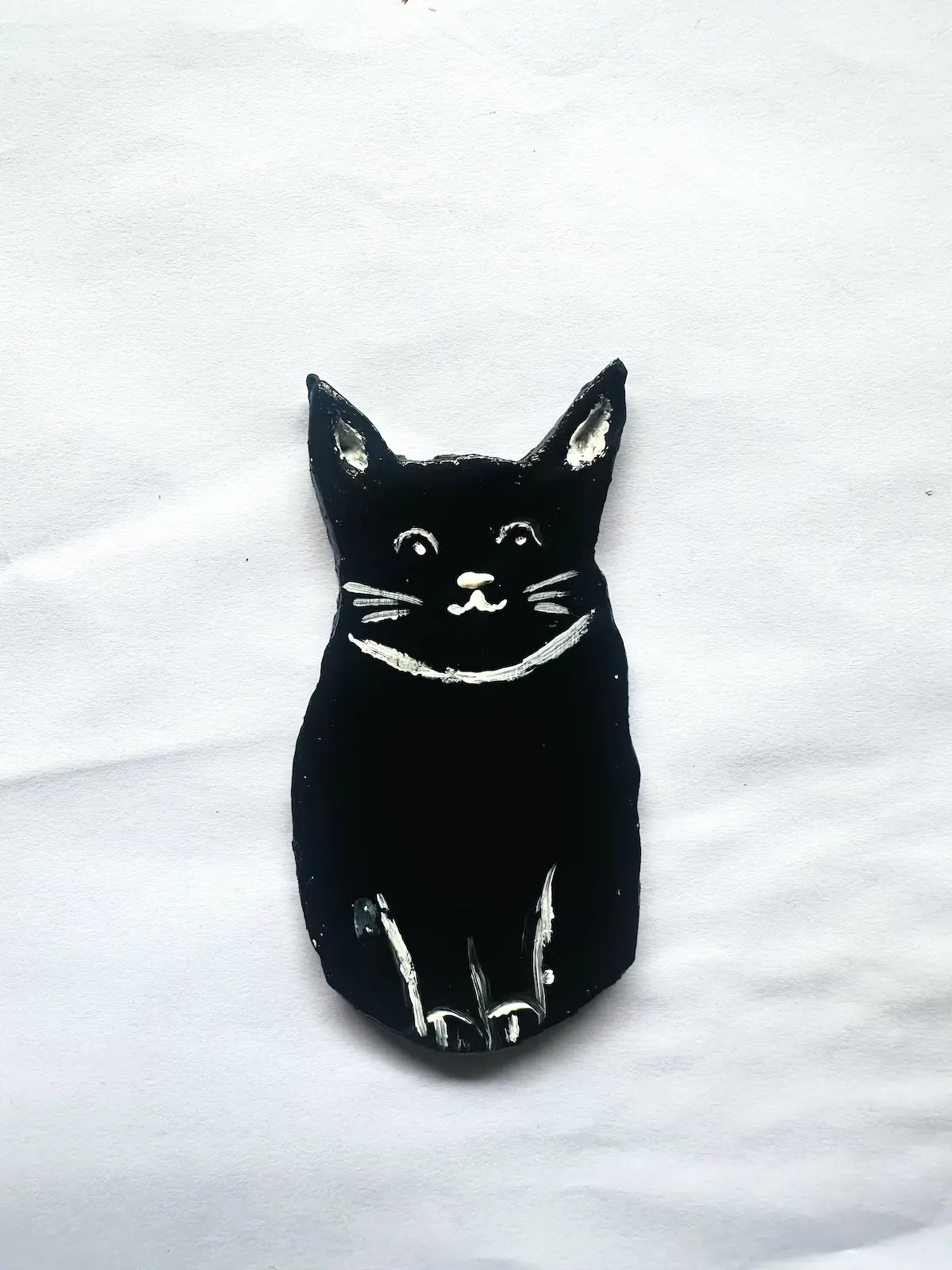 halloween cat decor made with air dry clay