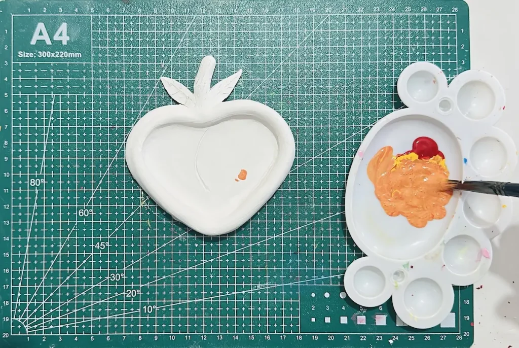 mixing acrylics for the tray base