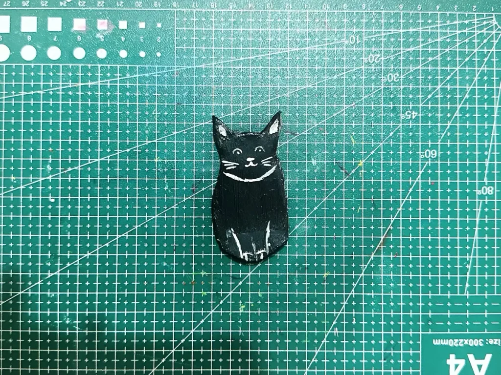 painted halloween clay cat
