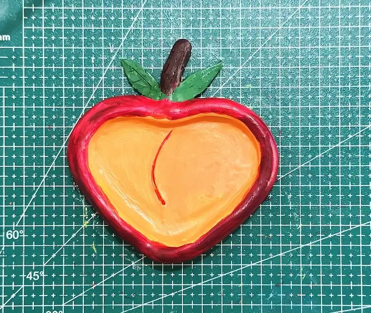 painted peach trinket tray
