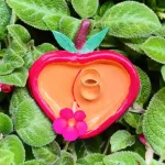 peach trinket tray made with air dry clay