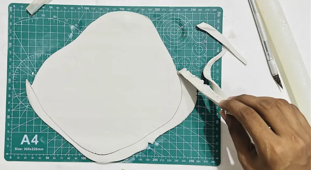 removing the excess clay