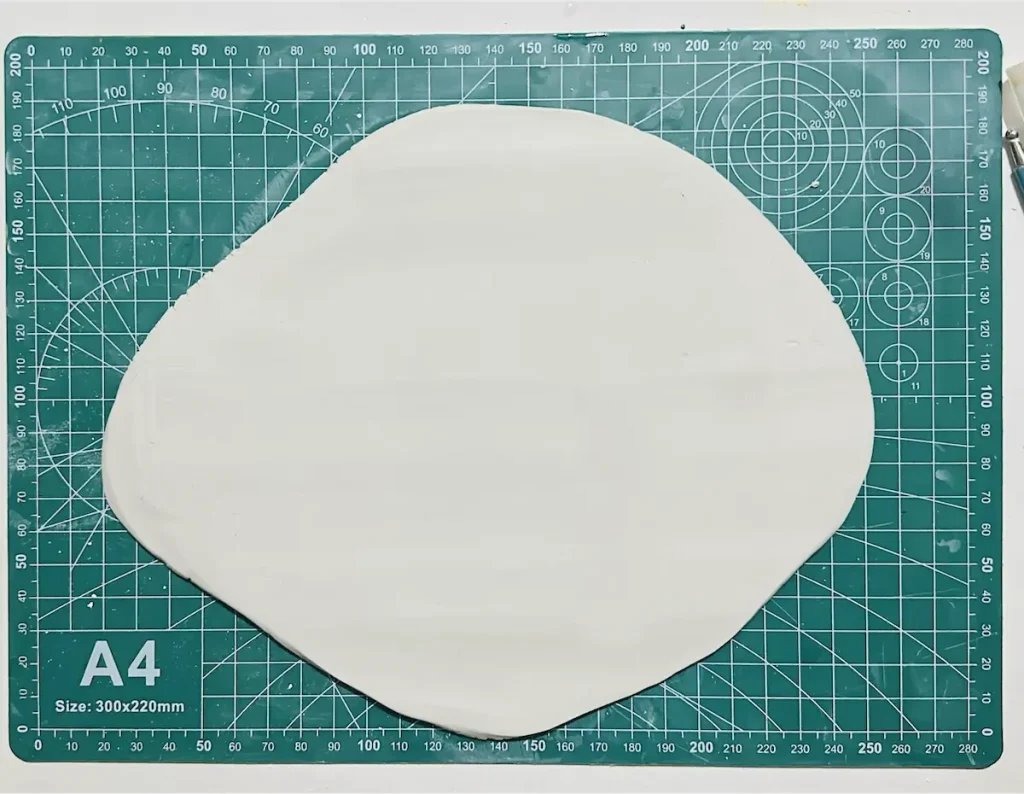 rolled and smoothed clay slab